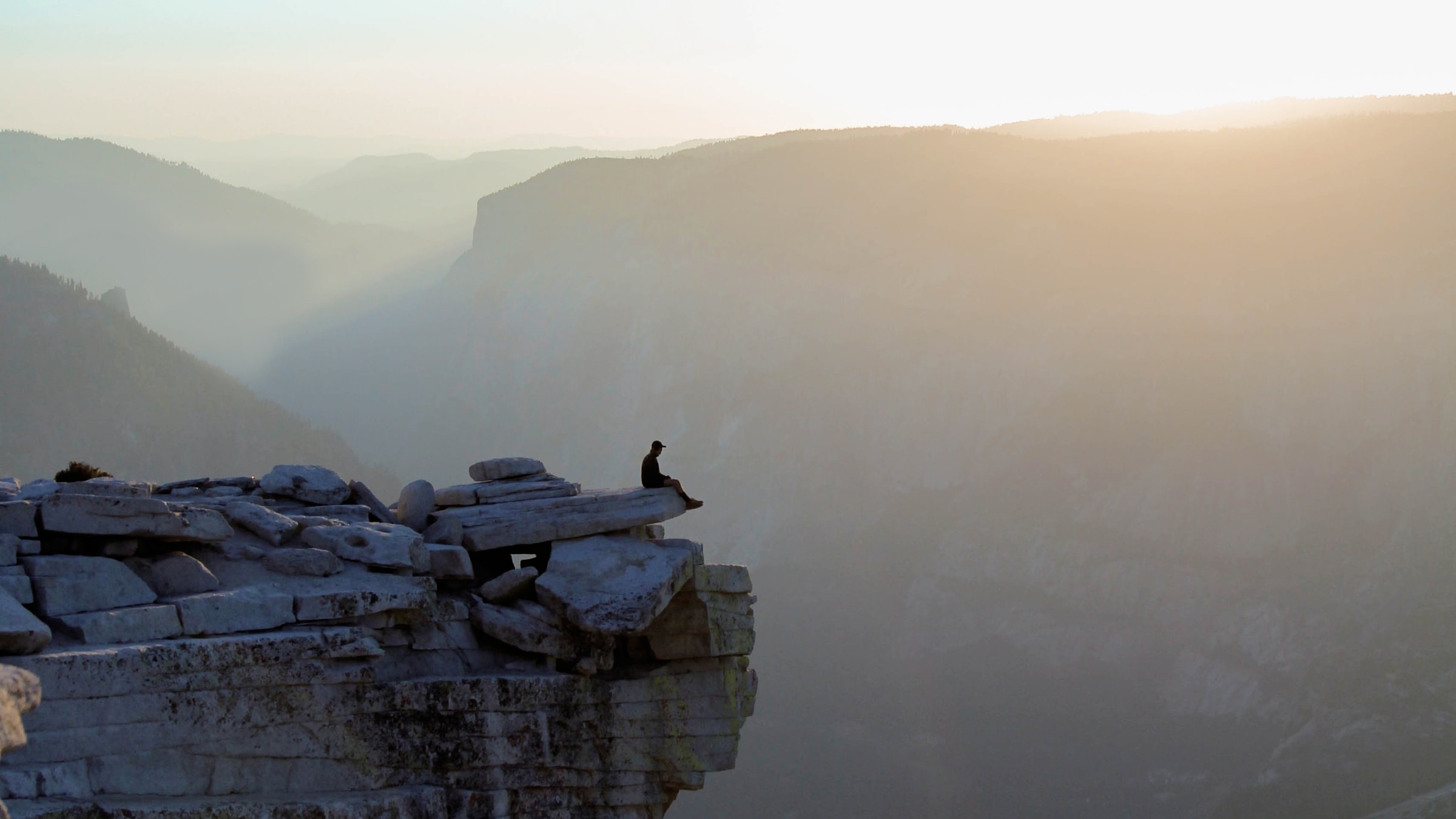 man on cliff