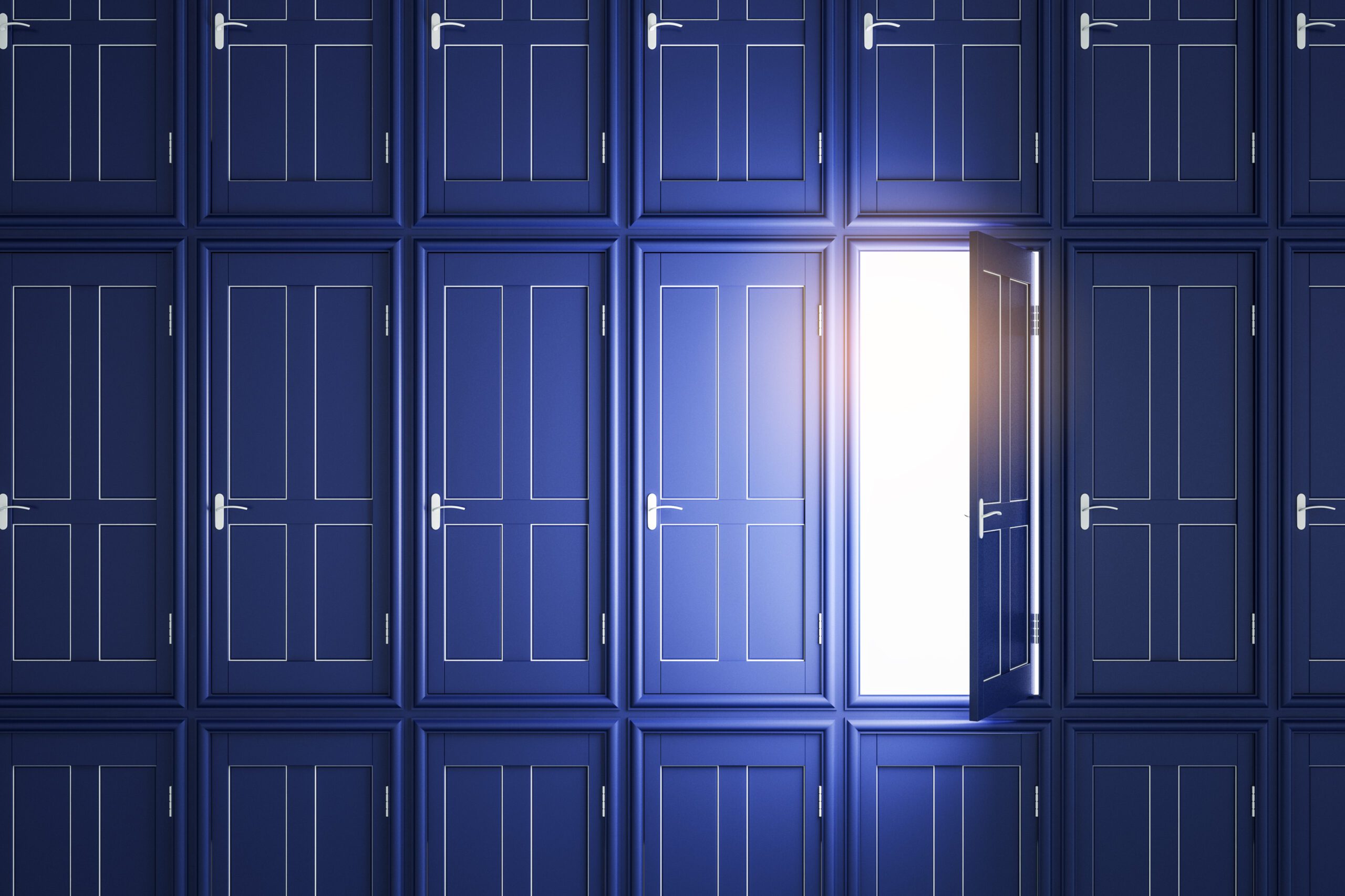Abstract blue doors